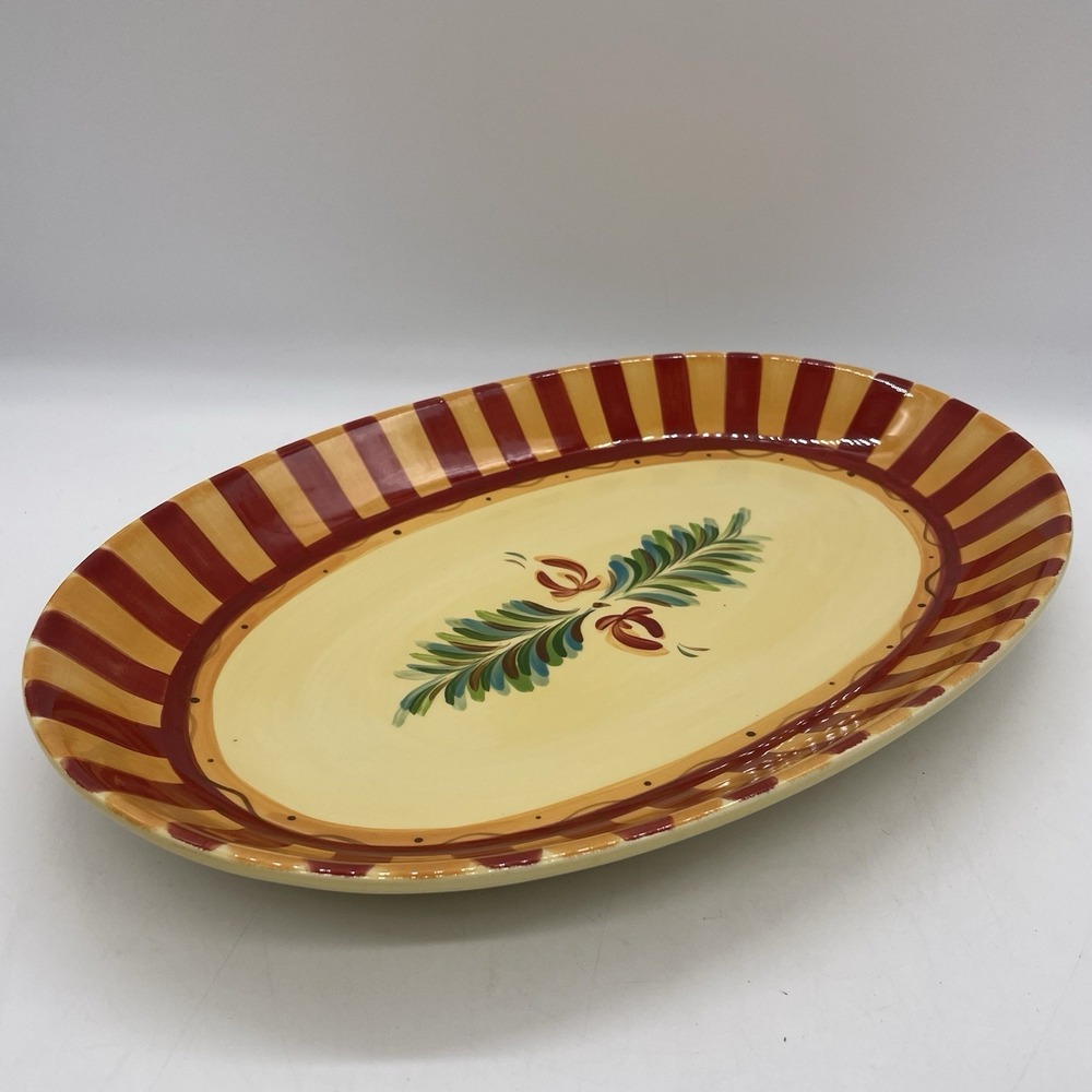 Southern Living at Home Gail Pittman Sienna Handpainted Oval Serving Platter 14"
